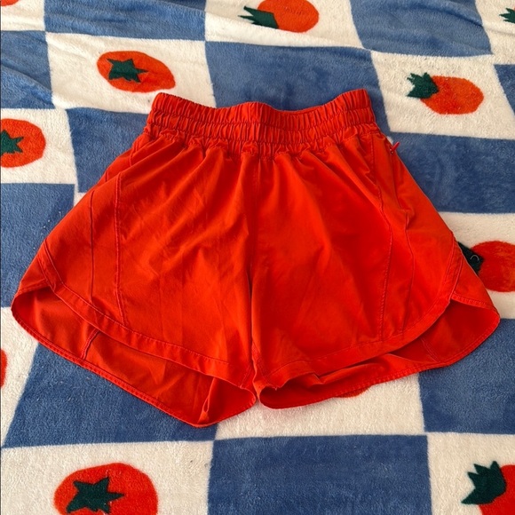 Lululemon Orange Track That High Rise Lined Short 5” - Picture 1 of 11